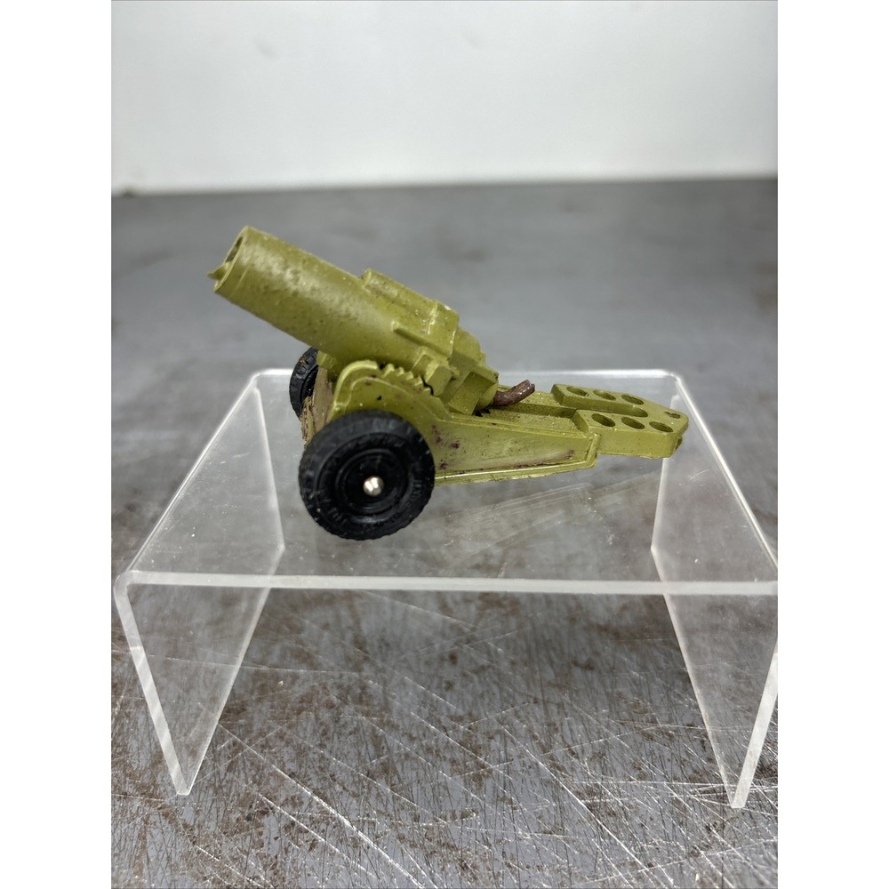 Vintage Toy Soldier IDEAL Rubber Army Field Cannon Gun Weapon Playset Accessory